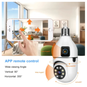 V380 Dual Lens E27 Two Ways Audio WIFI Indoor Bulb Camera